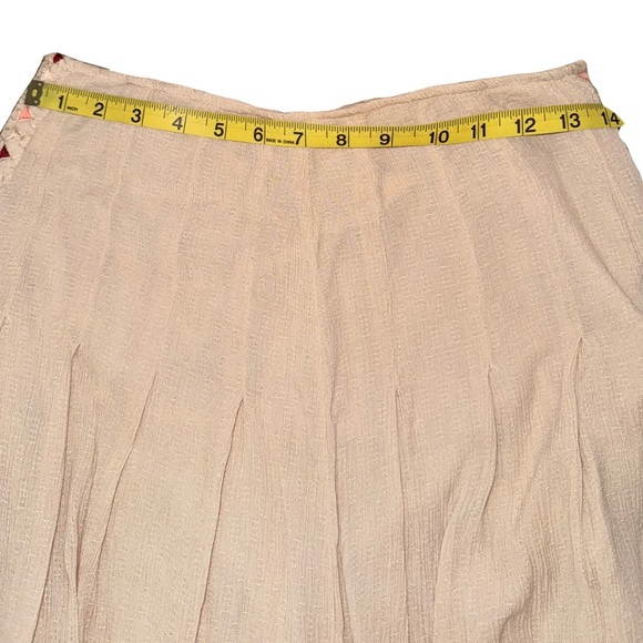 Free People Women’s Santoshi Pant Size 8 Crepe Neutral w/ Embroidered Side Trim - Picture 7 of 8